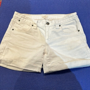J Crew White Denim Stretch Cut Off Shorts Size 0